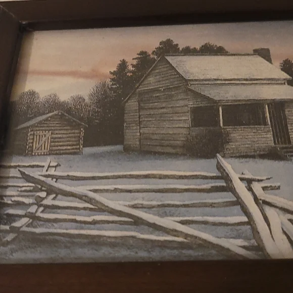 Vintage Winter Cabin Print - Picture 2 of 13